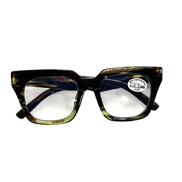 Ryan Simkhai Eyeshop Trissi Blue Light Glasses in Green - Picture 1 of 4